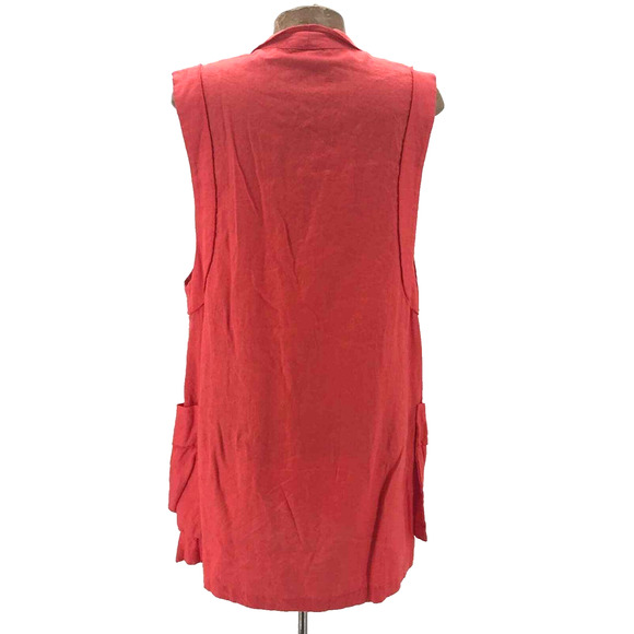 Moonlight Y&S Fashion Vest Womens S Coral Pockets Single Button Langenlook Artsy - Picture 2 of 9